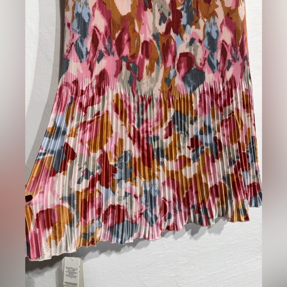 Abercrombie & Fitch strapless giselle pleat maxi dress in yellow abstract XL - Picture 7 of 13